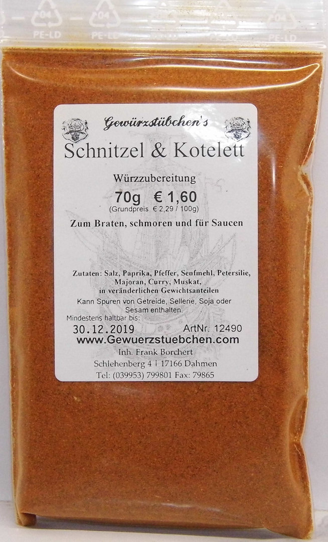 Schnitzel & Kotelett-Gewürz(70g)